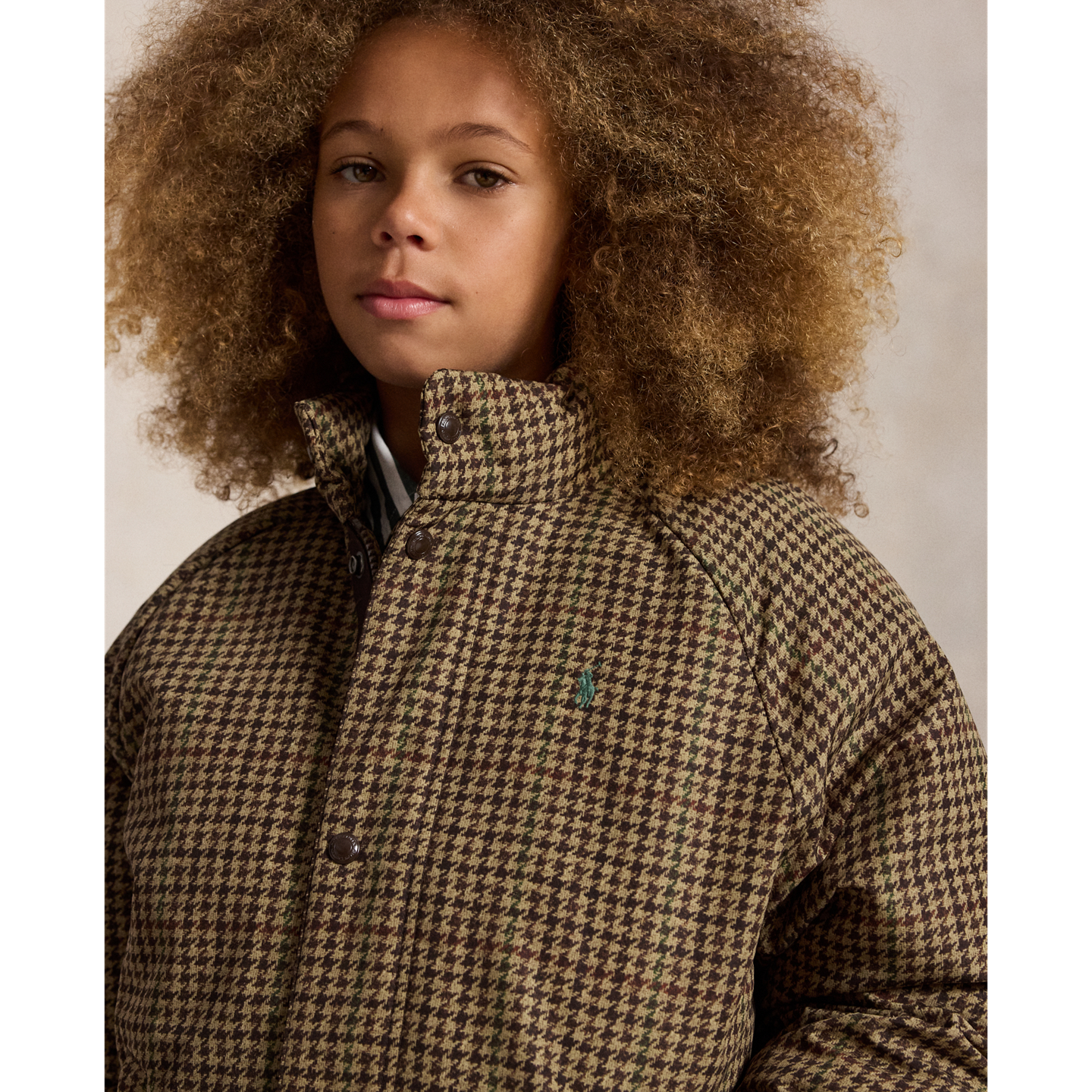Детская куртка Ralph Lauren Tweed-Print Down, цвет: С принтом — фото 3