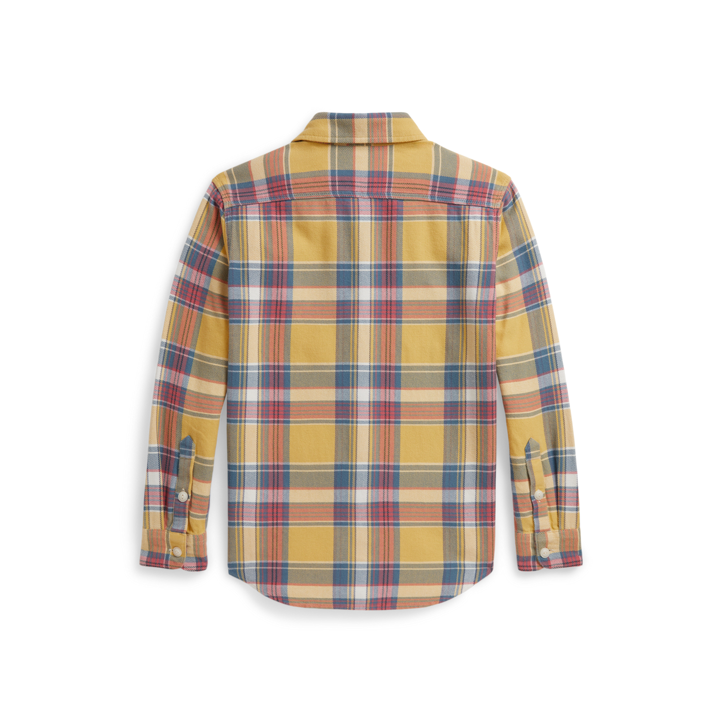 Детские рубашки Ralph Lauren Plaid Cotton Flannel Workshirt, цвет: Синий / Красный разноцветный — фото 1