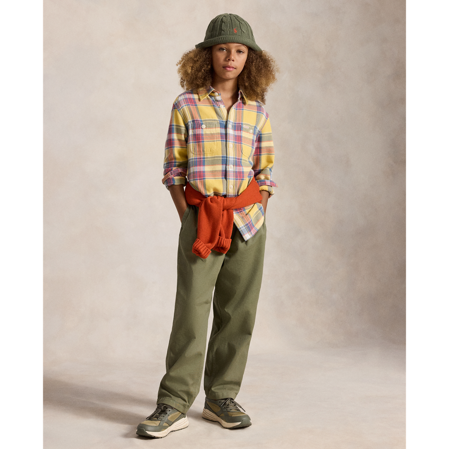 Детские рубашки Ralph Lauren Plaid Cotton Flannel Workshirt, цвет: Синий / Красный разноцветный — фото 2