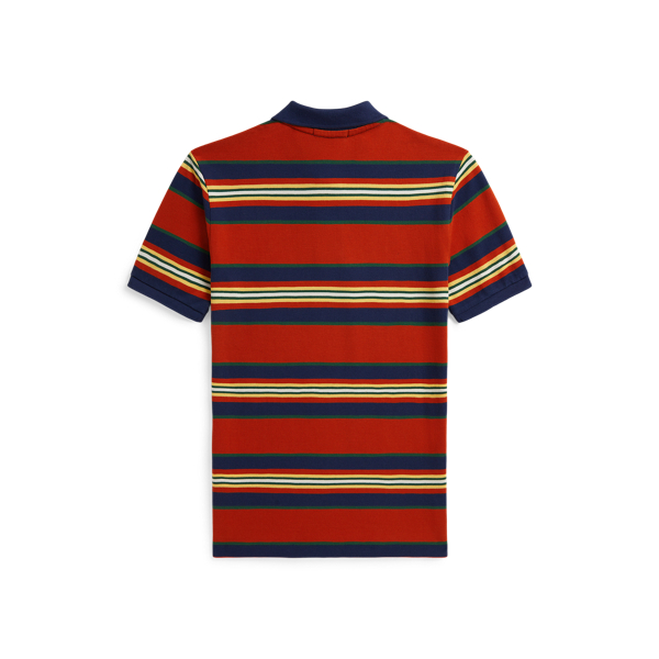 Striped Cotton Mesh Polo Shirt