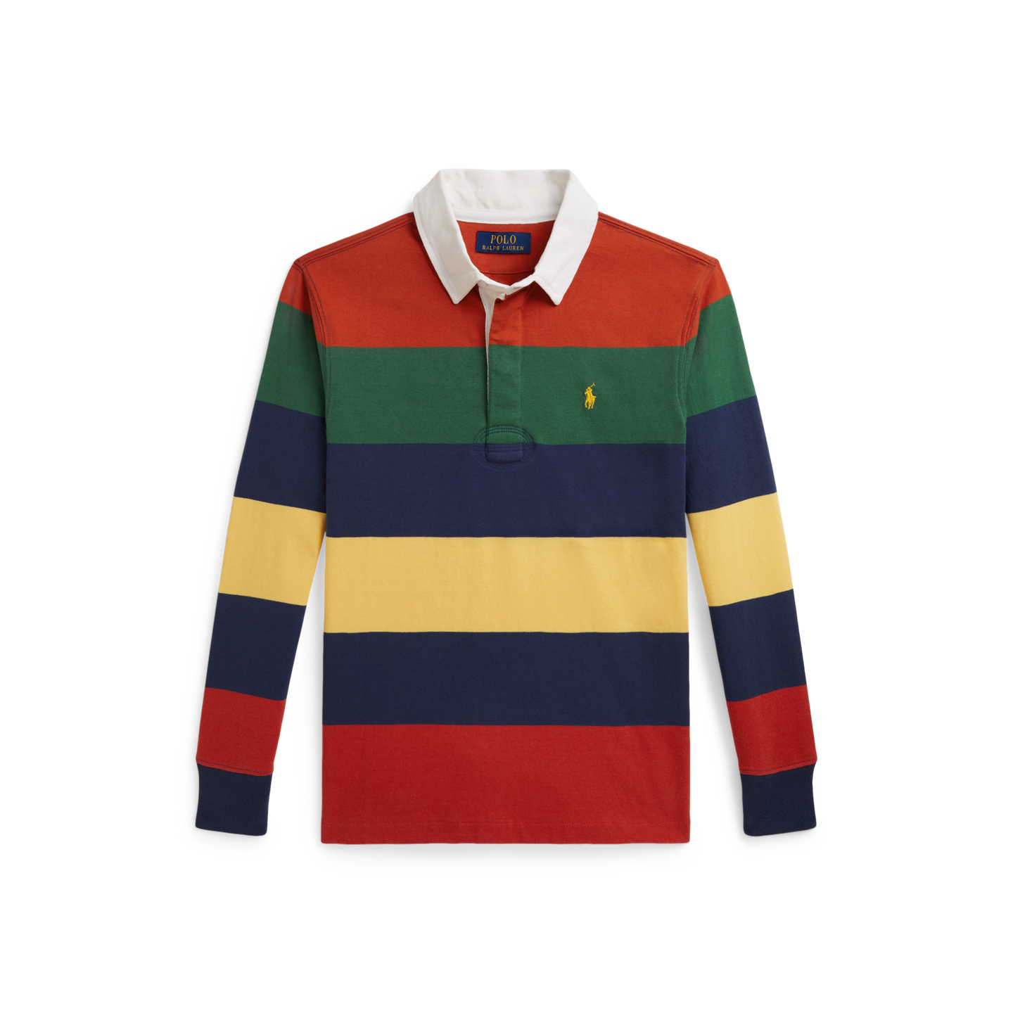 Детская рубашка Ralph Lauren Striped Cotton Rugby, цвет: Красный разноцветный — фото 5