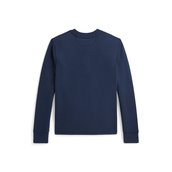 Rustic Navy Waffle-Knit Henley Shirt Boys 8-20 2