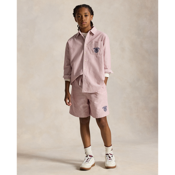 Big Fit Striped Cotton Oxford Short
