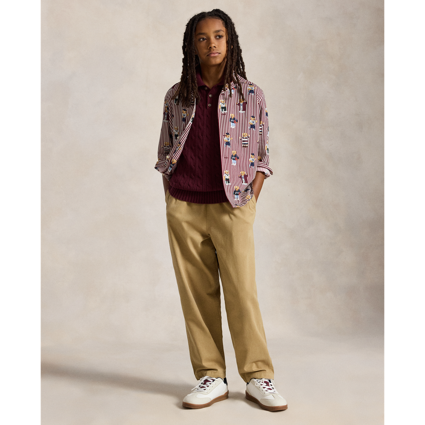 Детские брюки Ralph Lauren Big Fit Cotton Twill, цвет: Верблюжий — фото 4