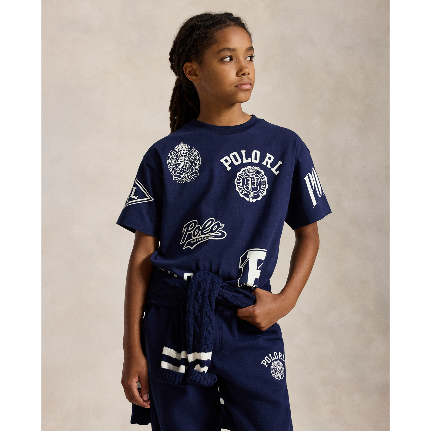 Детская футболка Ralph Lauren Big Fit Cotton Graphic, цвет: Тёмно-синий — фото 4
