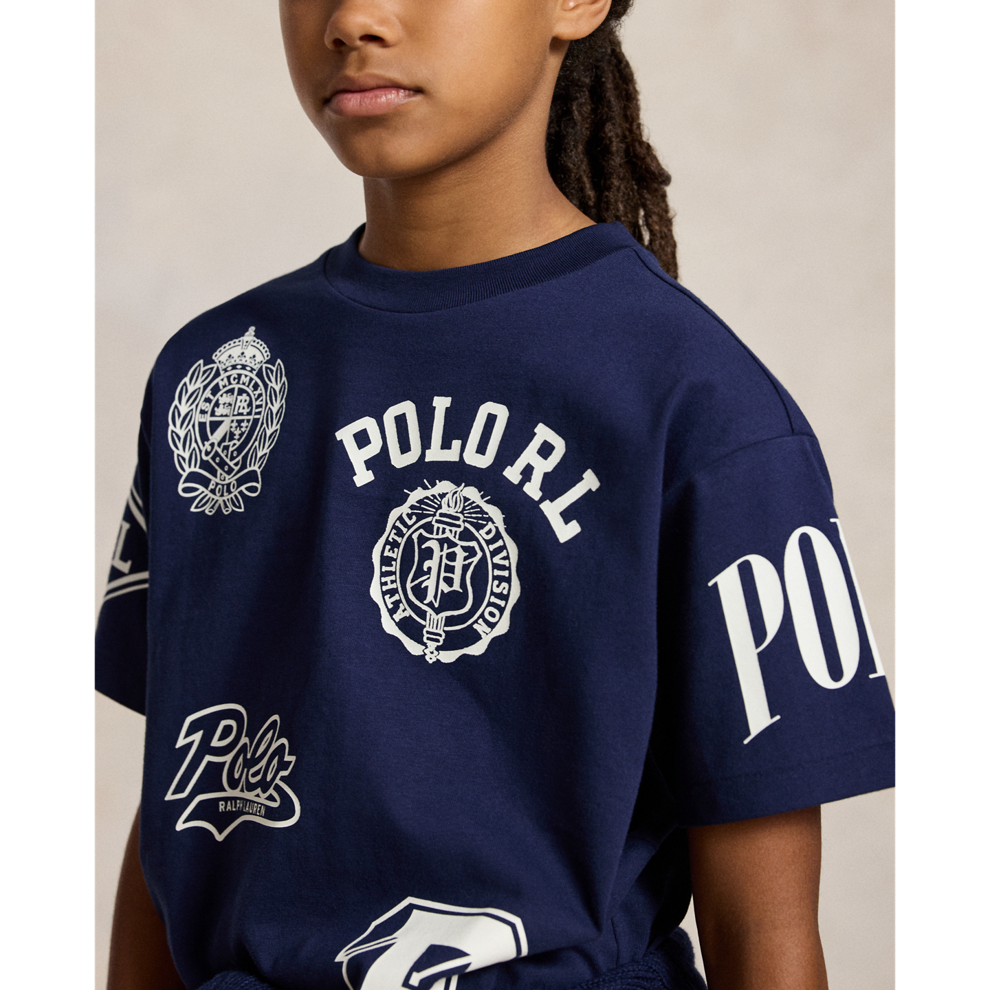 Детская футболка Ralph Lauren Big Fit Cotton Graphic, цвет: Тёмно-синий — фото 3