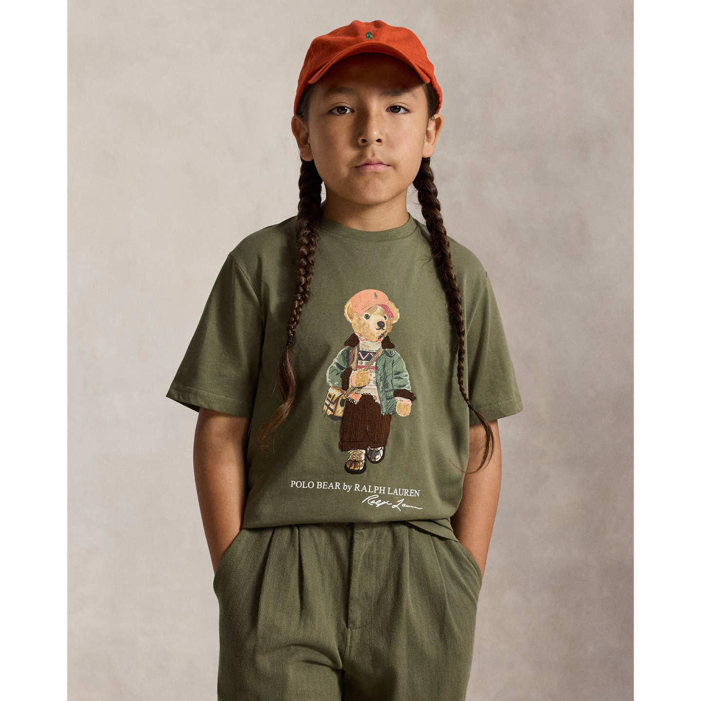 Детская футболка Ralph Lauren Polo Bear Cotton Jersey, цвет: Оливковый — фото 4