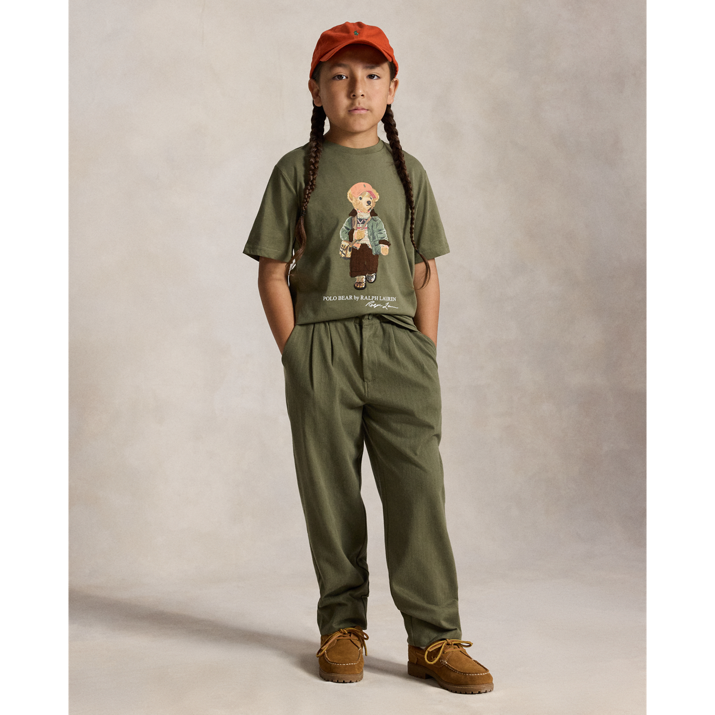 Детская футболка Ralph Lauren Polo Bear Cotton Jersey, цвет: Оливковый — фото 2