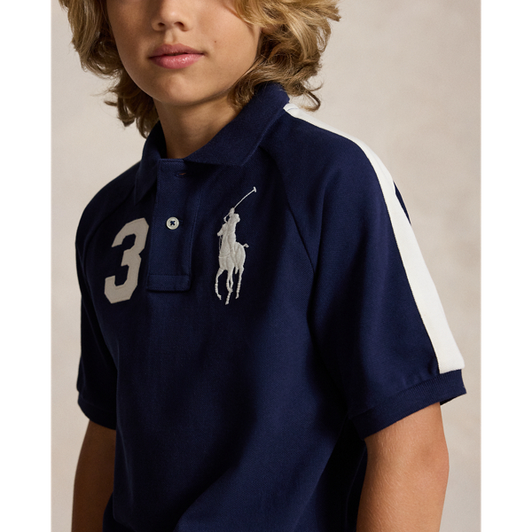 Refined Navy Big Pony Cotton Mesh Polo Shirt Boys 8-20 5