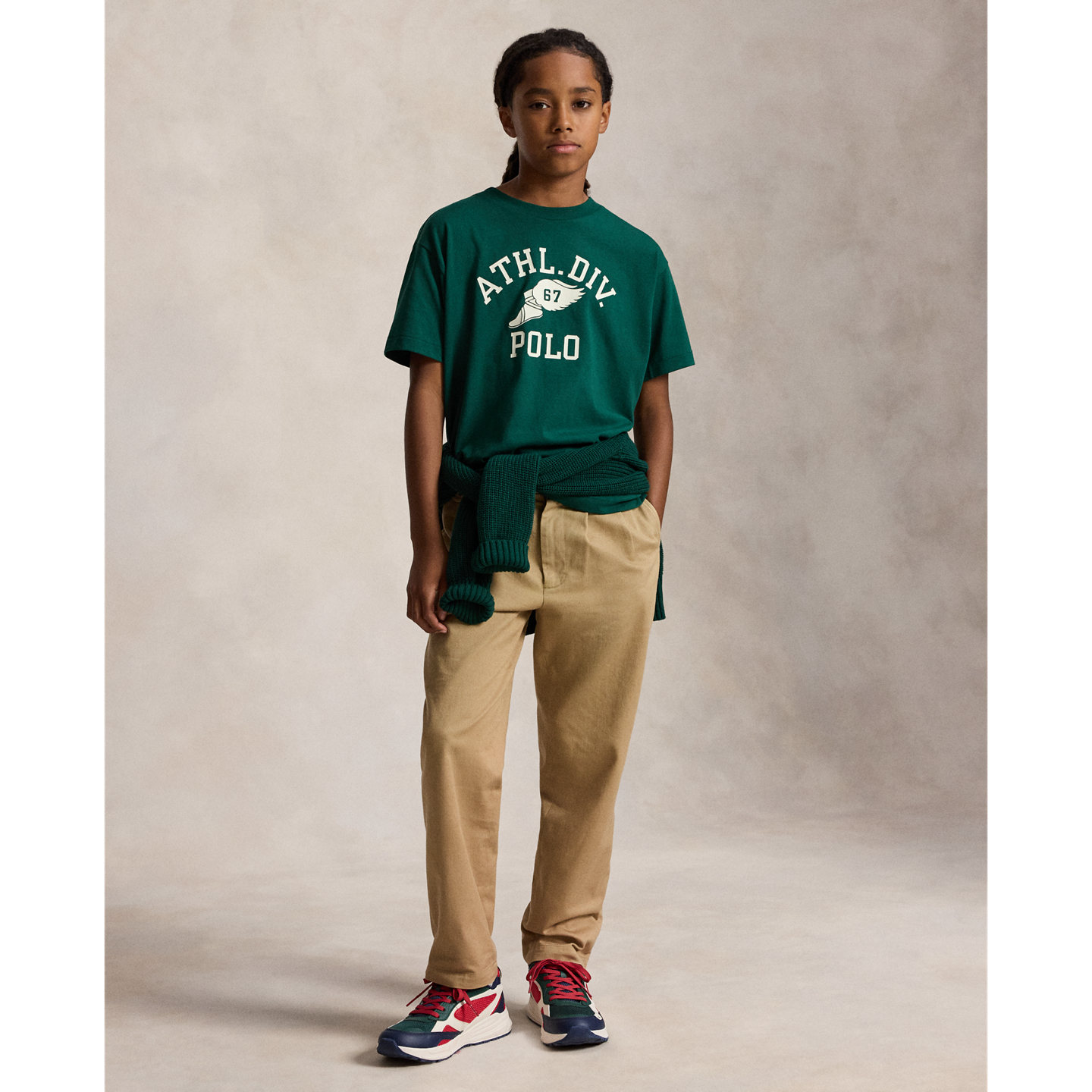 Детская футболка Ralph Lauren Big Fit Logo Cotton, цвет: Тёмно-зелёный — фото 2
