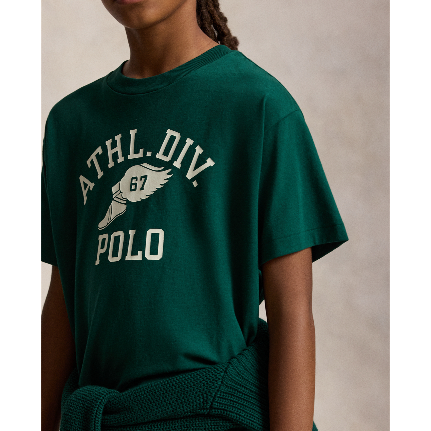 Детская футболка Ralph Lauren Big Fit Logo Cotton, цвет: Тёмно-зелёный — фото 3