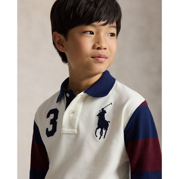 Nevis Multi Big Pony Cotton Mesh Polo Shirt Boys 8-20 5