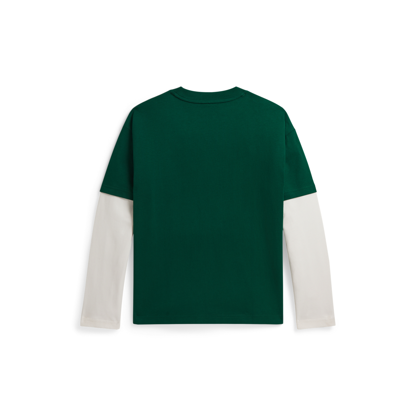 Детская футболка Ralph Lauren Big Fit Cotton Layered-Effect, цвет: Тёмно-зелёный — фото 1