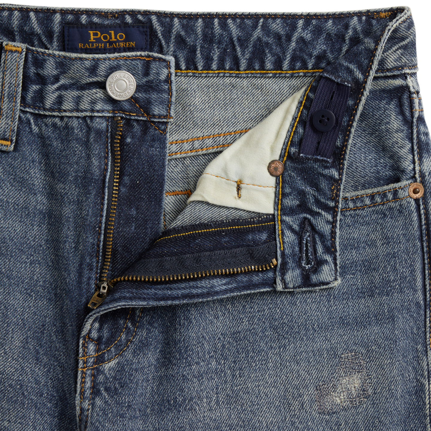 Детские джинсы Ralph Lauren Lynwood Relaxed Fit Distressed, цвет: Еловый — фото 2