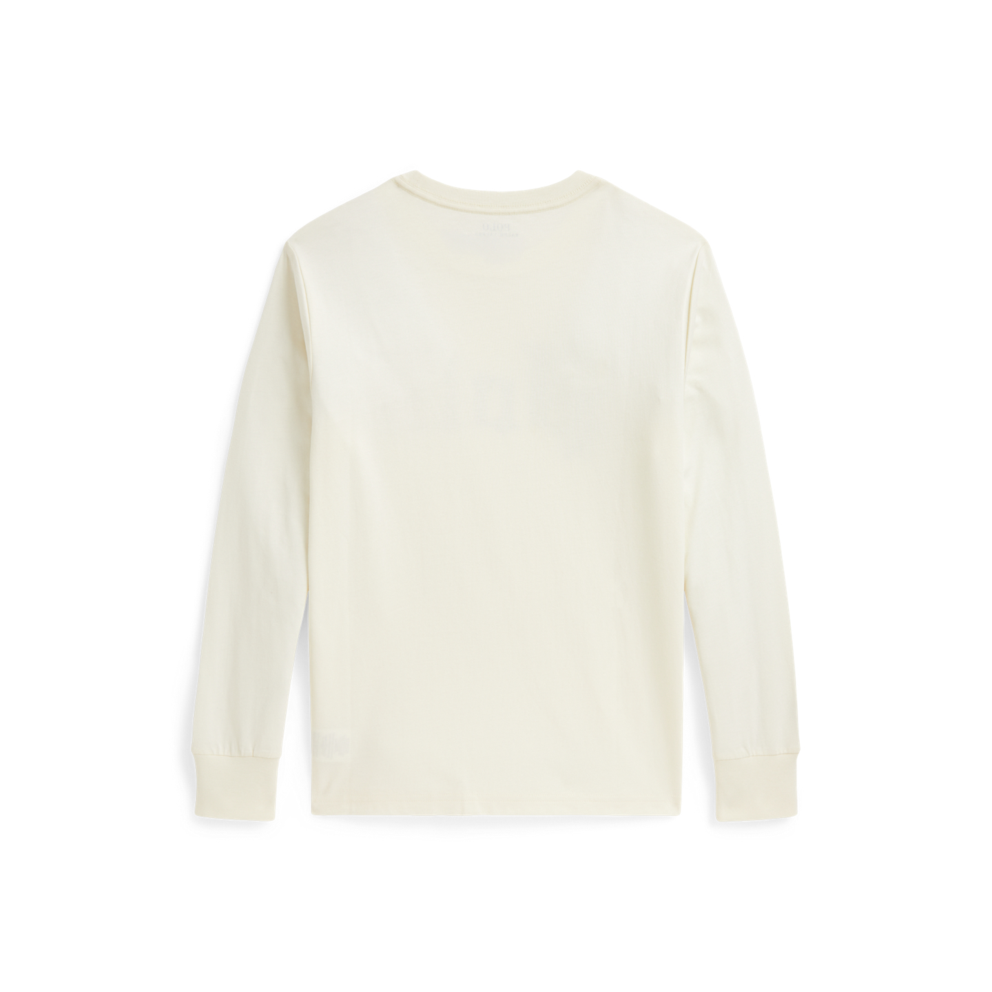 Детская футболка Ralph Lauren Logo Cotton Long-Sleeve, цвет: Кремовый — фото 1