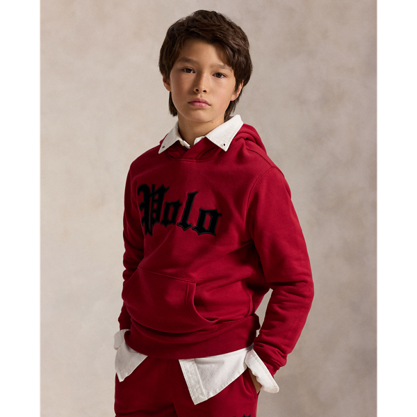 Velvet-Logo Fleece Hoodie