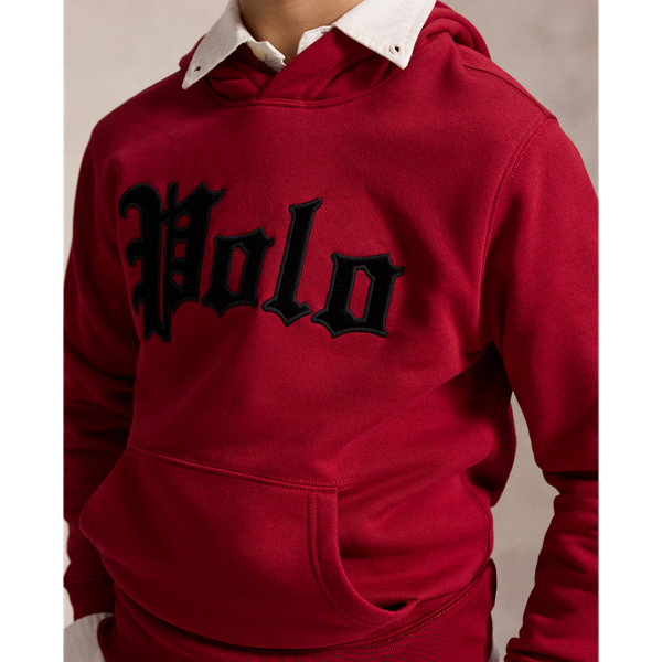 Velvet-Logo Fleece Hoodie