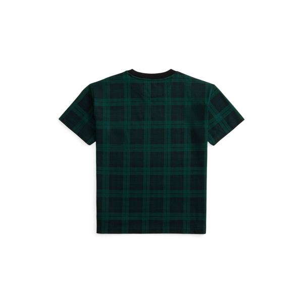Big Fit Triple-Pony Plaid Cotton Tee
