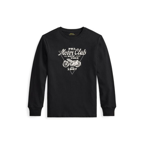 コットン ロングスリーブ グラフィック Tシャツ