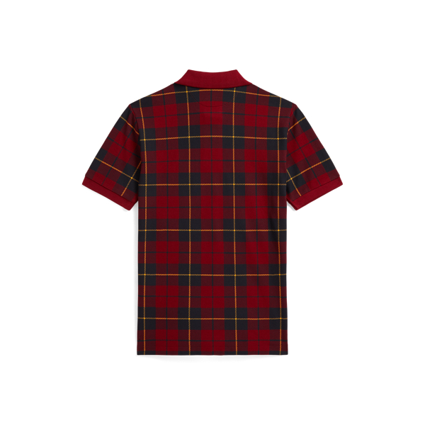 Plaid Cotton Mesh Polo Shirt