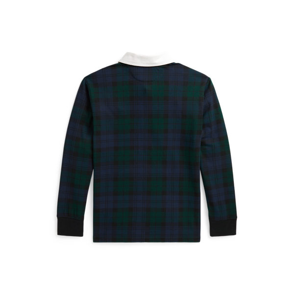 Double-Pony Plaid Cotton Rugby Shirt