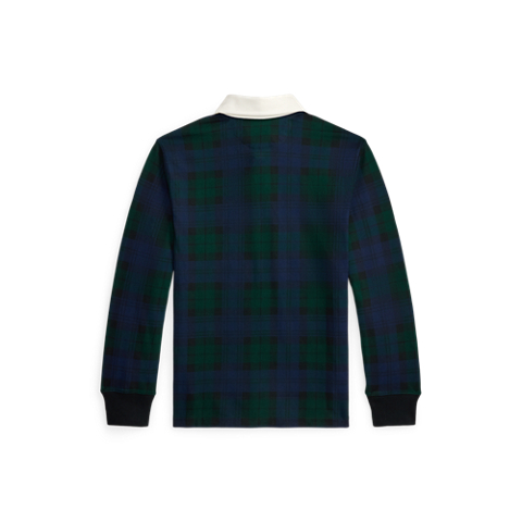 Детская рубашка Ralph Lauren Double-Pony Plaid Cotton Rugby, цвет: Blackwatch Tartan