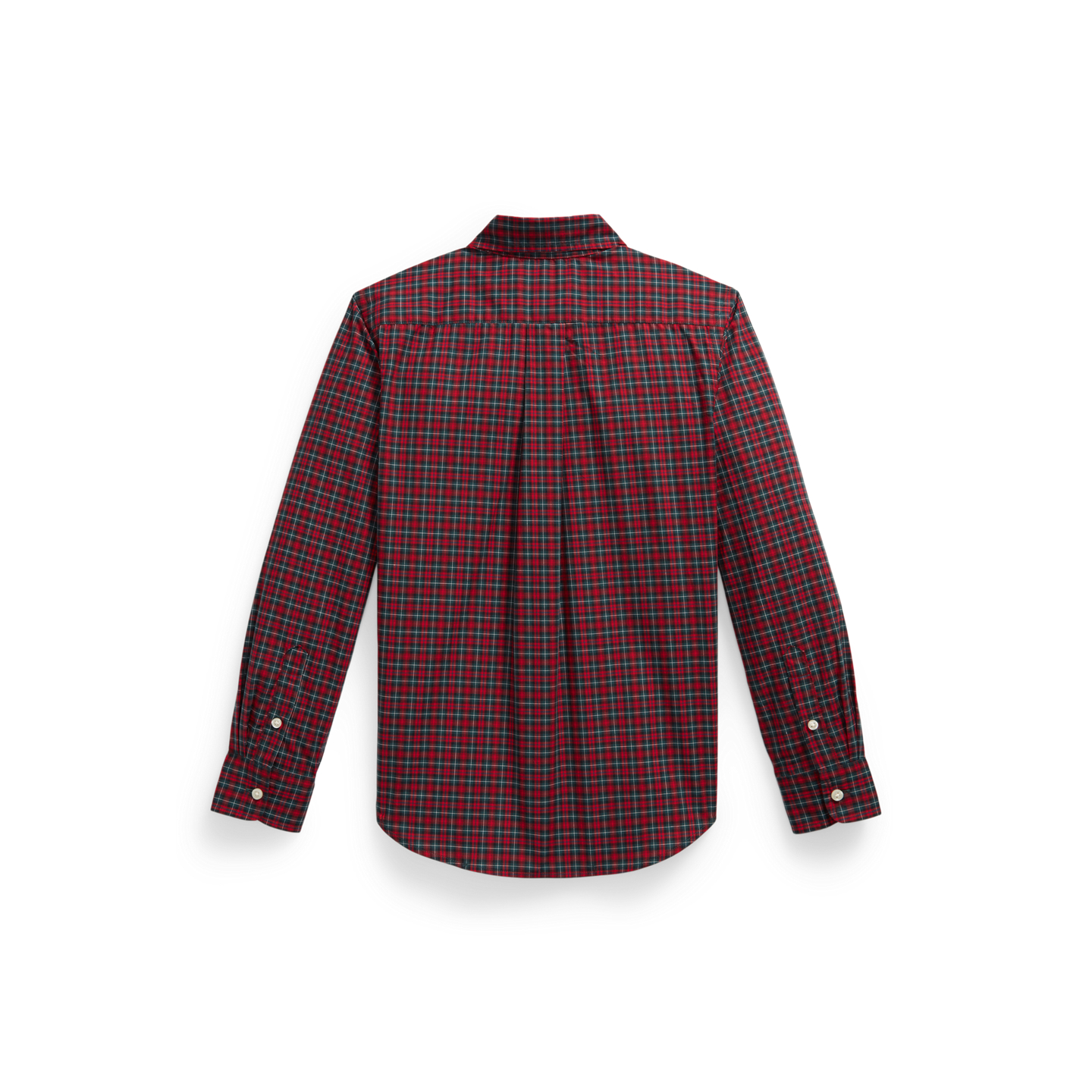 Детская рубашка Ralph Lauren Plaid Cotton Poplin, цвет: Красный зелёный разноцветный — фото 1