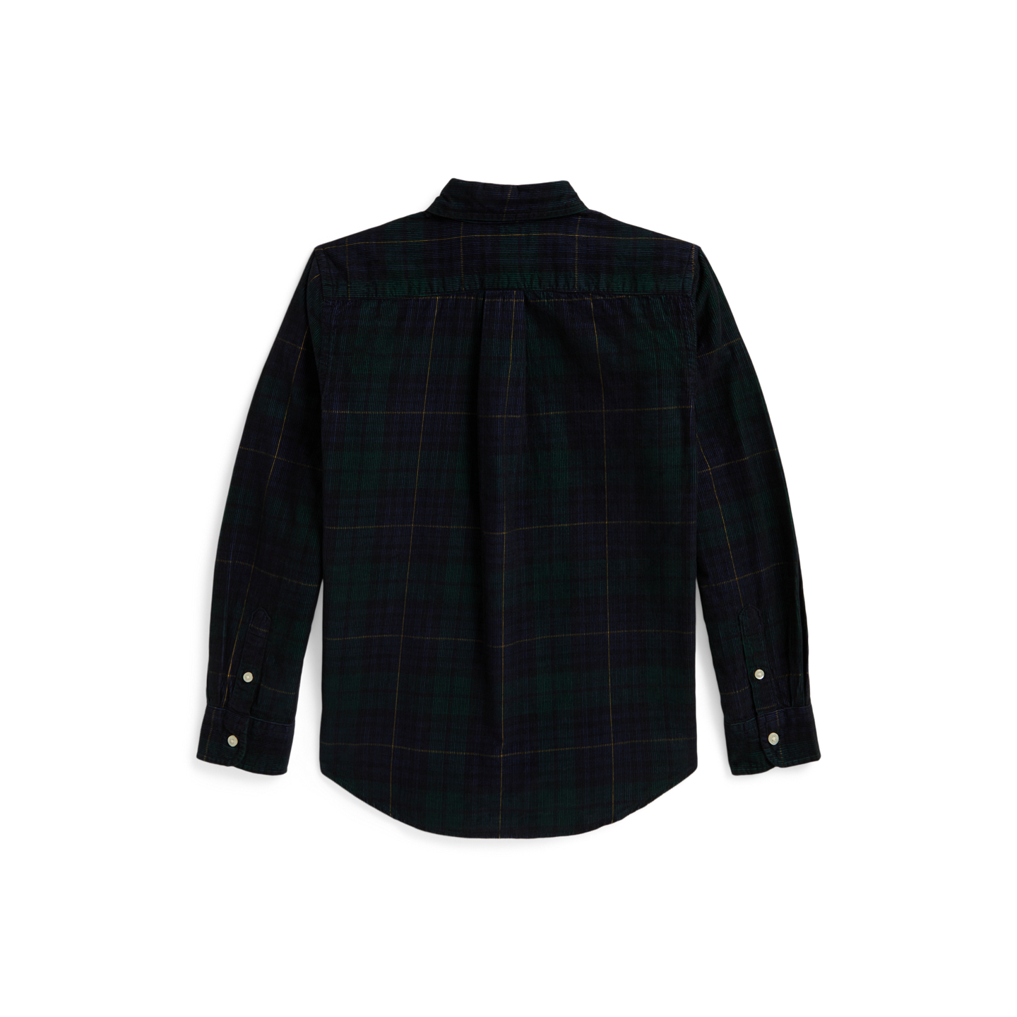 Детская рубашка Ralph Lauren Plaid Cotton Corduroy, цвет: Тёмно-синий золотой разноцветный — фото 1