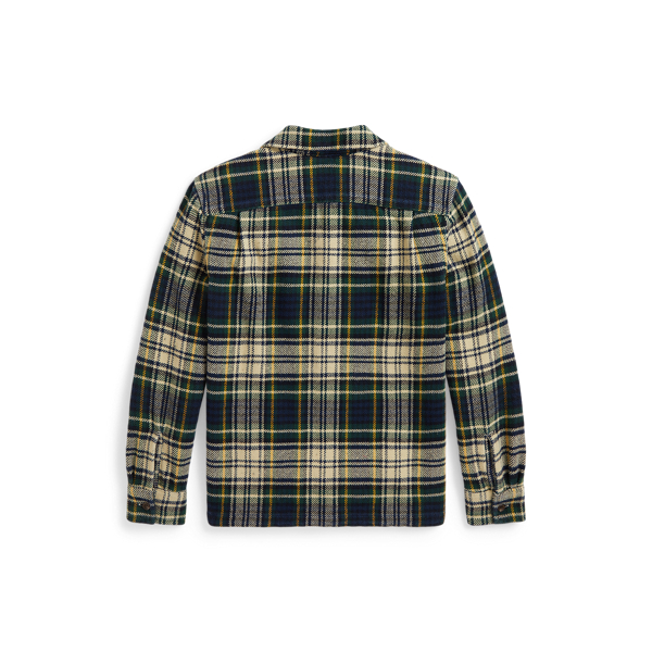 Plaid Cotton Flannel Camp Shirt