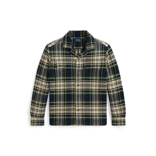Plaid Cotton Flannel Camp Shirt