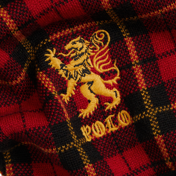 Logo Plaid Wool Scarf