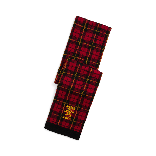 Logo Plaid Wool Scarf