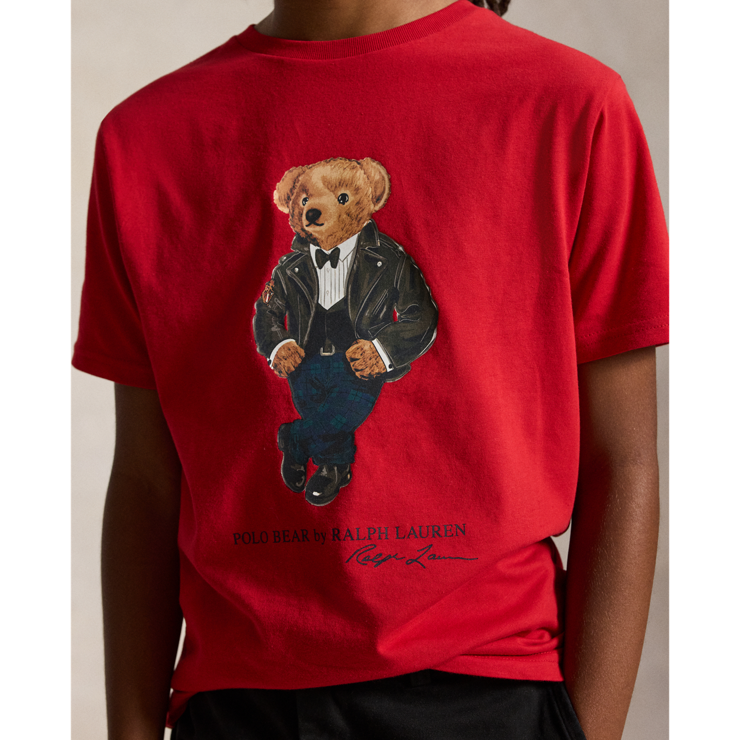 Детская футболка Ralph Lauren Polo Bear Cotton Jersey Tee, цвет: Красный — фото 3