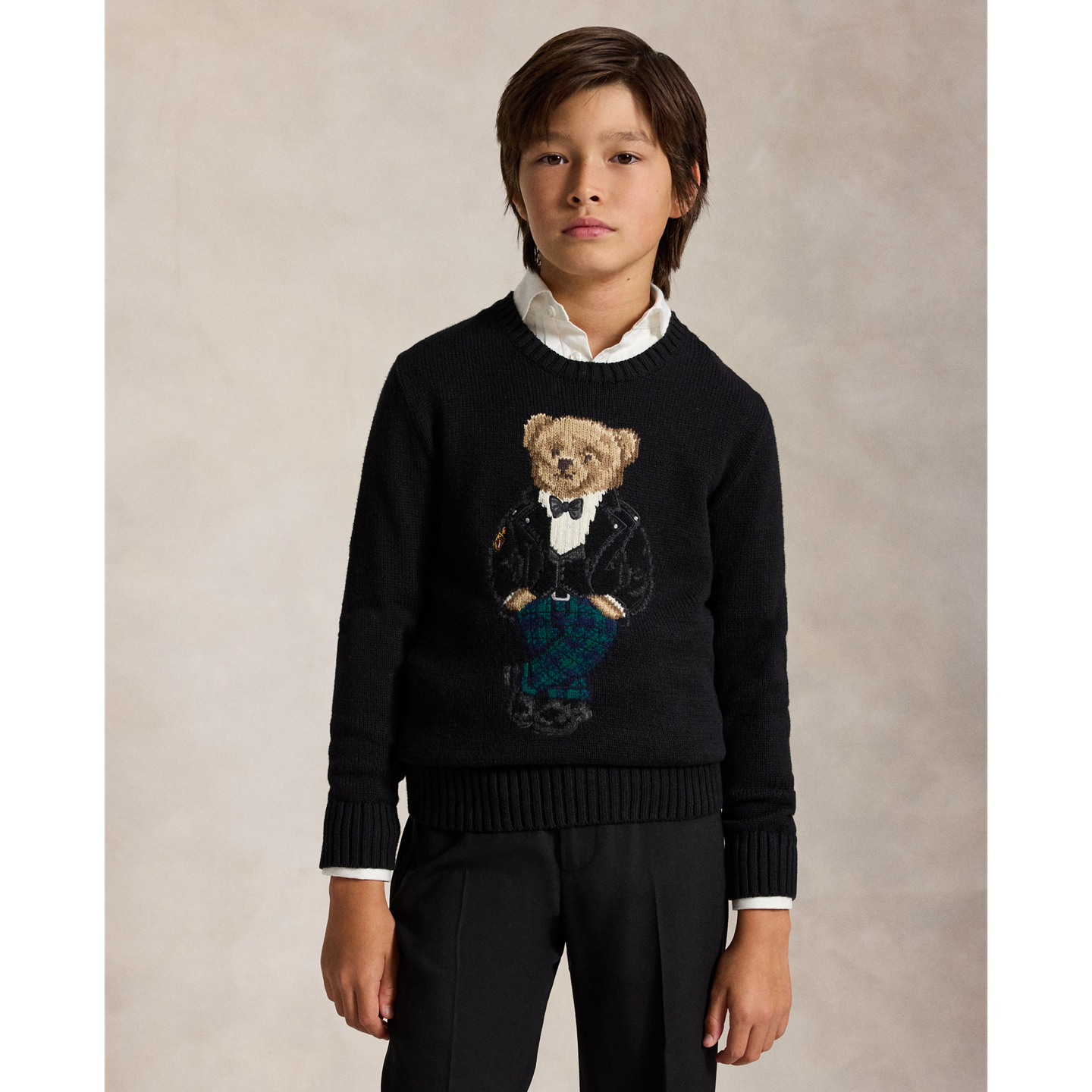 Детский свитер Ralph Lauren Polo Bear, цвет: Чёрный — фото 4