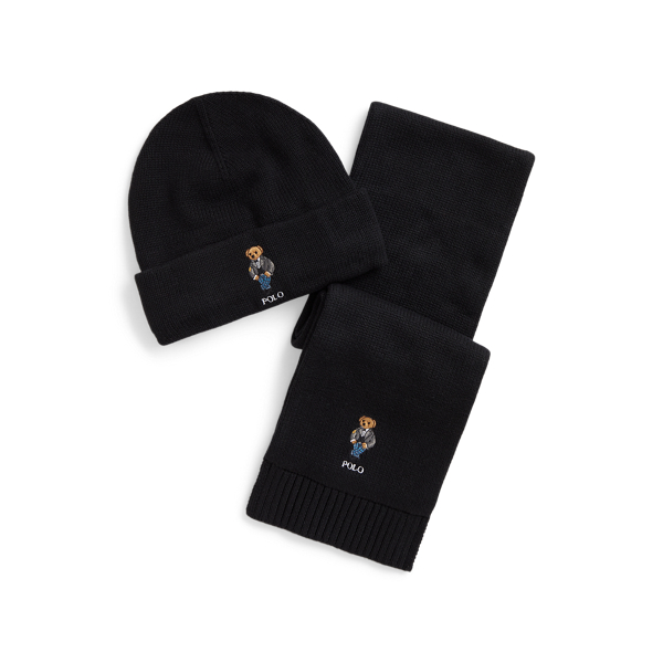 Polo Bear Cotton Hat & Scarf