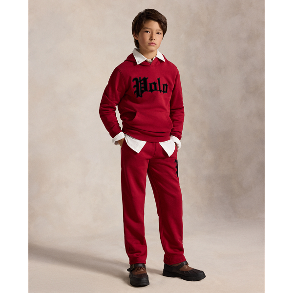 Velvet-Appliqu&eacute; Wide-Leg Sweatpant