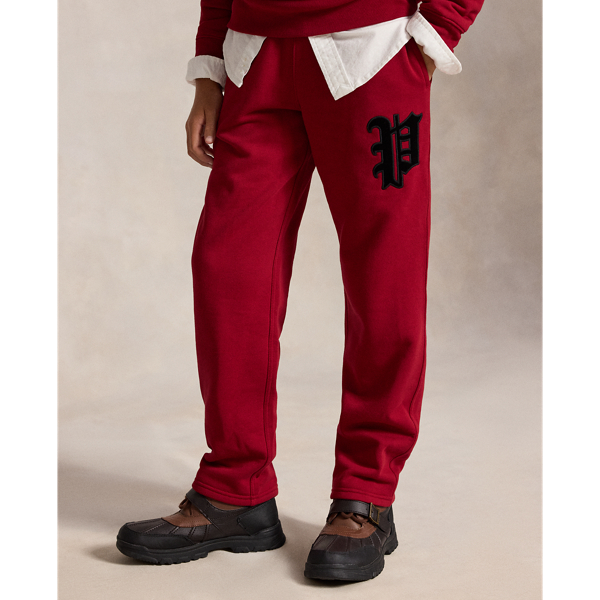 Velvet-Appliqu&eacute; Wide-Leg Sweatpant