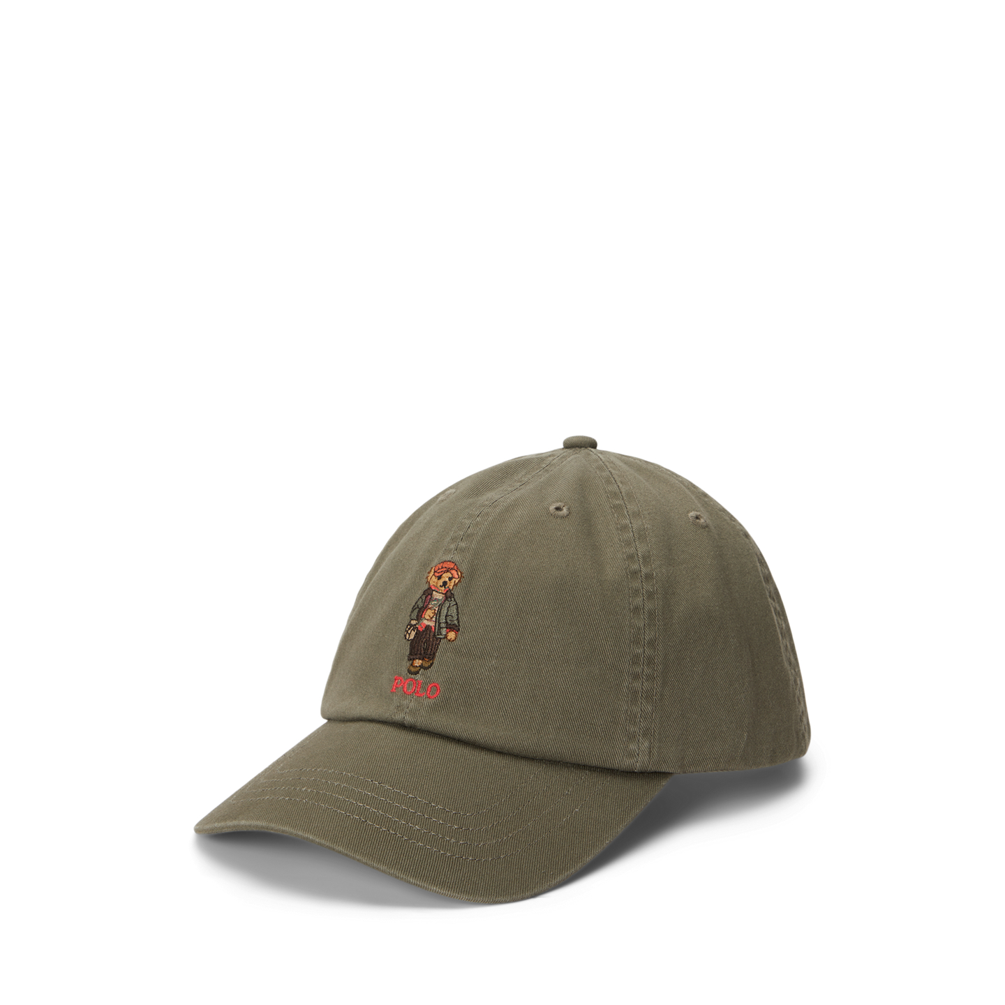 Детская кепка Ralph Lauren Polo Bear Twill Ball, цвет: Оливковый — фото 2