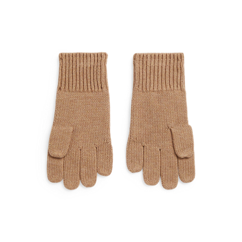 Детские перчатки Ralph Lauren Cable-Knit Cotton Glove, цвет: Верблюжий меланжевый
