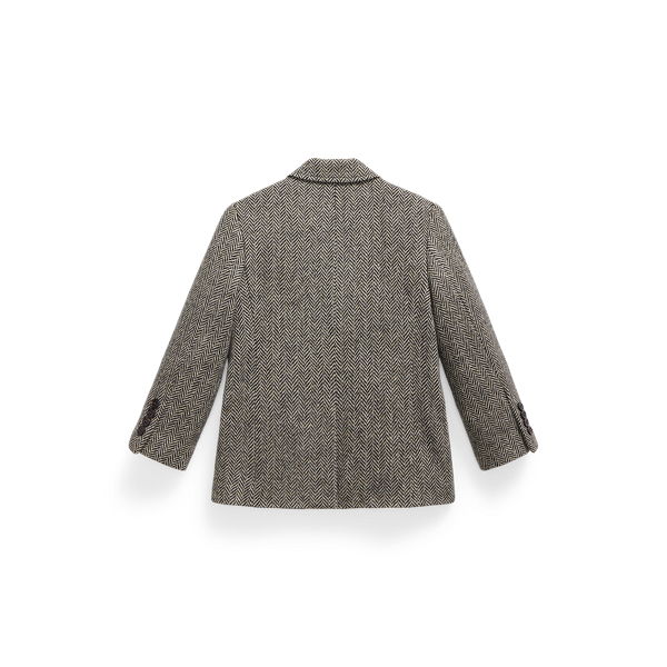 Black/Cream Wool-Blend Herringbone Blazer Boys 1.5-6 Years 2