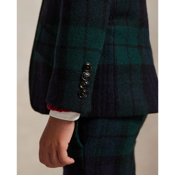 Plaid Wool Tweed Suit Jacket