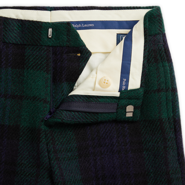 Plaid Wool Tweed Suit Trouser