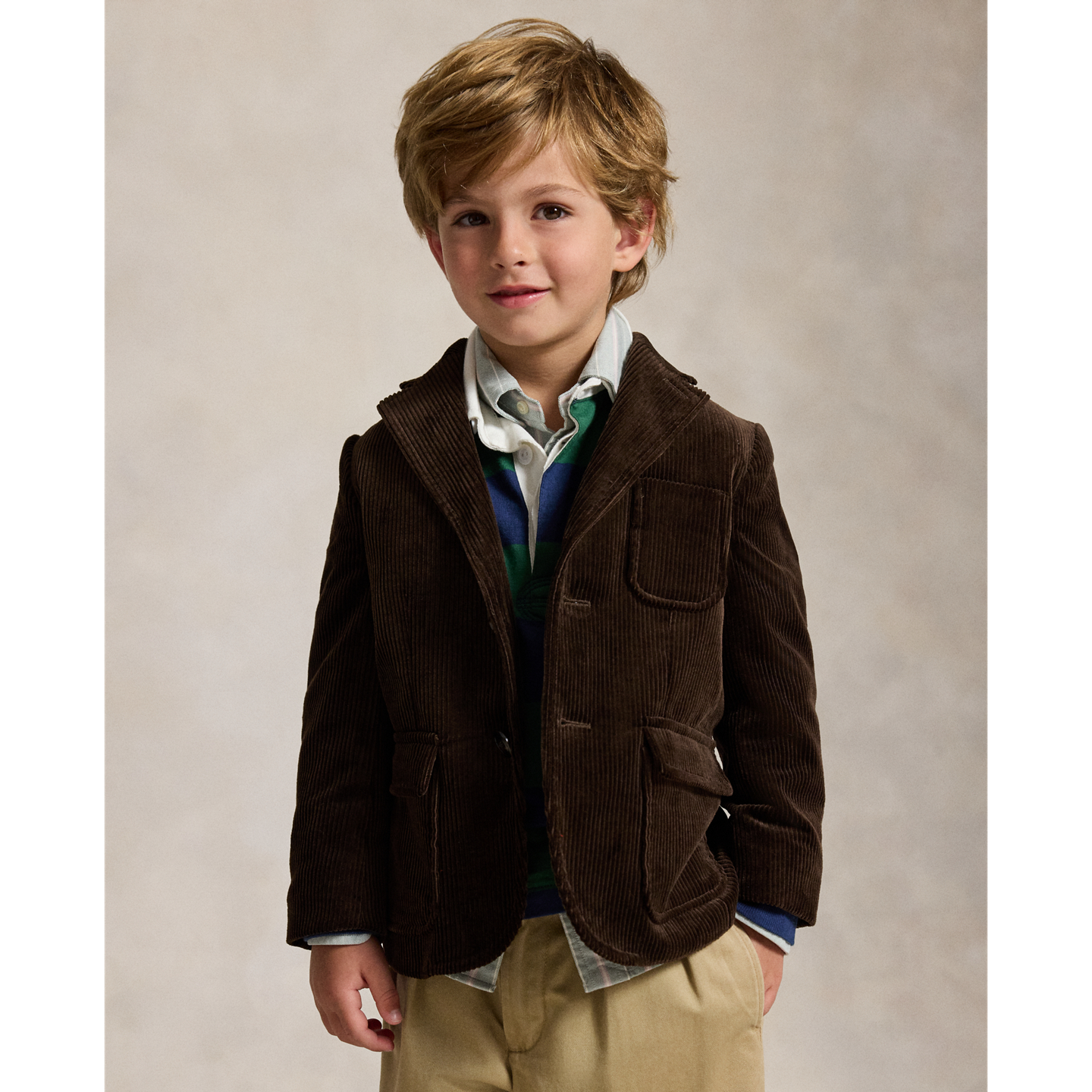 Детский пиджак Ralph Lauren Polo Cotton Corduroy Sport Coat, цвет: Шоколадный коричневый — фото 4