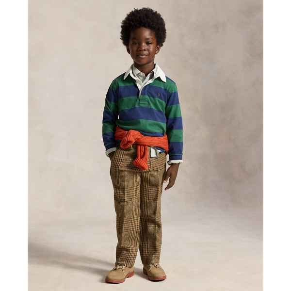 Glen Plaid Wool Tweed Trousers