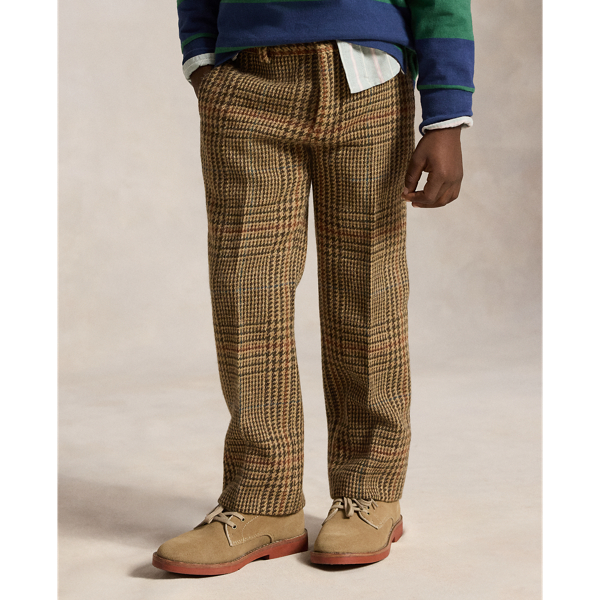 Glen Plaid Wool Tweed Trousers