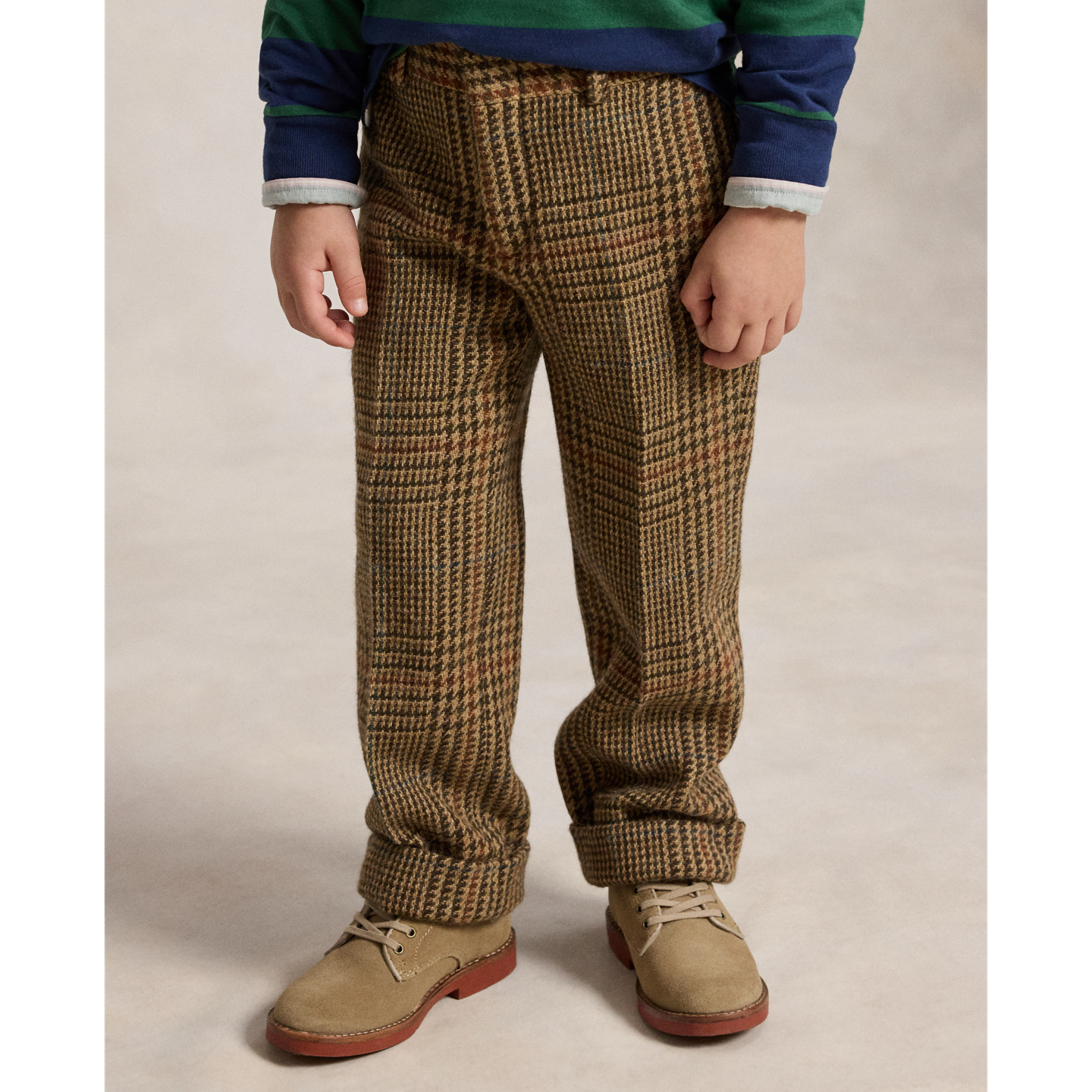 Детские брюки Ralph Lauren Glen Plaid Wool Tweed, цвет: Рыжевато-коричневый / Коричневый — фото 2