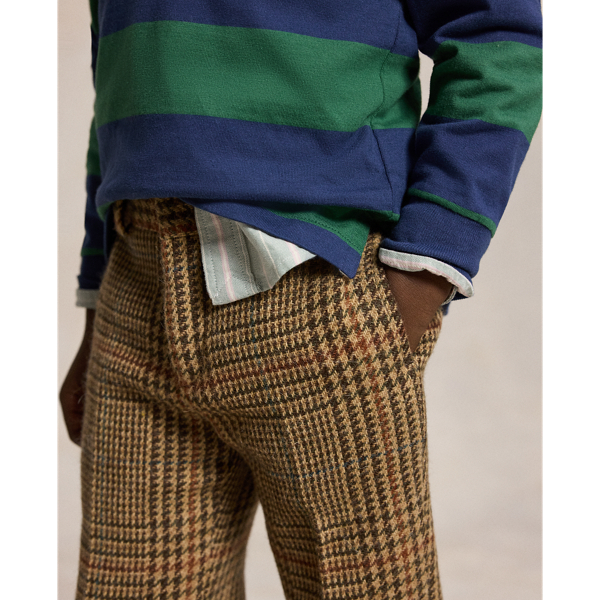 Glen Plaid Wool Tweed Trousers