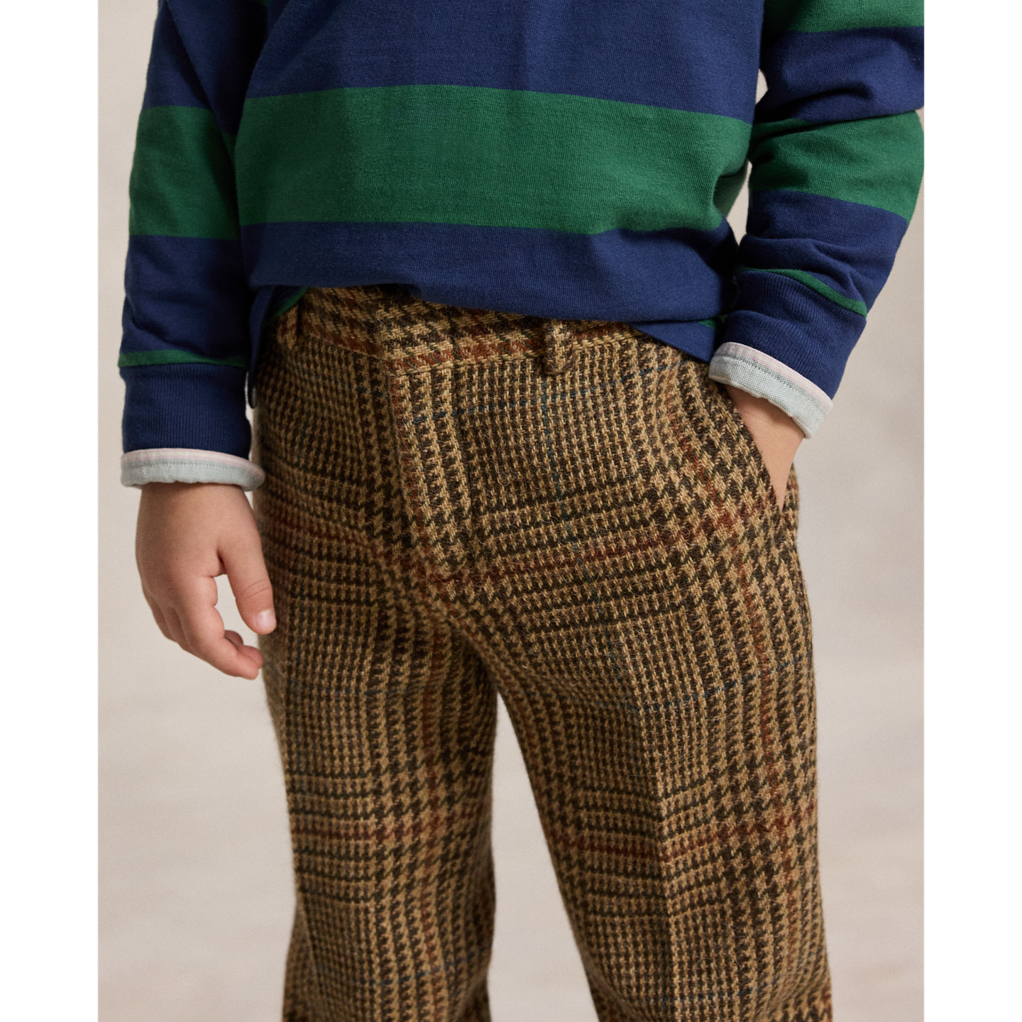 Детские брюки Ralph Lauren Glen Plaid Wool Tweed, цвет: Рыжевато-коричневый / Коричневый — фото 3