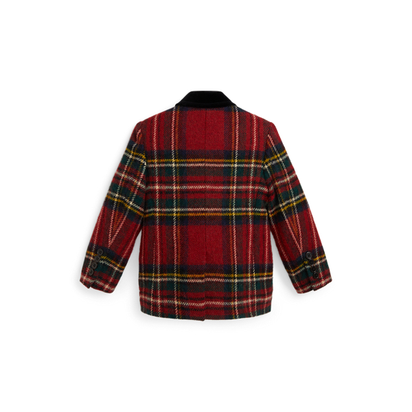 Polo Velvet-Collar Plaid Tweed Jacket