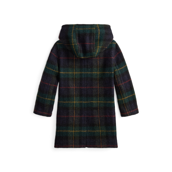 Plaid Wool Tweed Hooded Coat